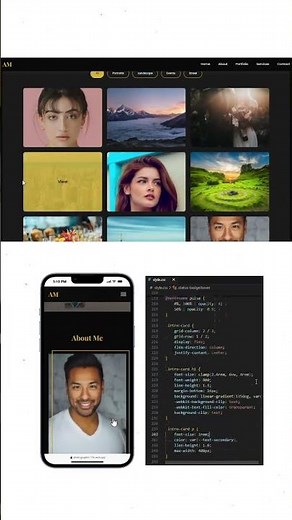 HTML CSS JAVASCRIPT PHOTOGRAPHER PORTFOLIO #shorts