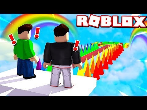 ROBLOX RAINBOW OBBY TROLLS my LITTLE BROTHER!