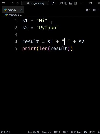 Python String Concatenation & Length #python #programming #coding