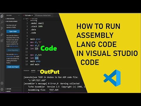 How To Run Assembly Language Code In Visual Studio Code || IDE For Assembly Language 2021