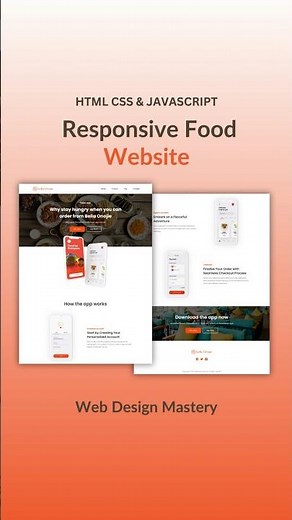 Responsive Food Delivery Website Using HTML CSS and JavaScript
