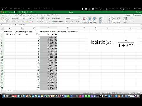 Predicting and plotting probabilities in logistic models with Excel