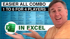 Excel Combinations Made Easy: Numbers 1–6 in Four Columns