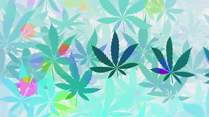 Download Trippy psychedelic cannabis marijuana leaf background animation. Full HD and looping motion background. for free