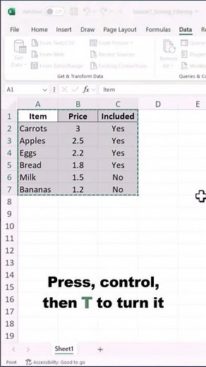 Sort & Filter Multiple Columns in Excel 📊 | Ctrl + T Table Tip
