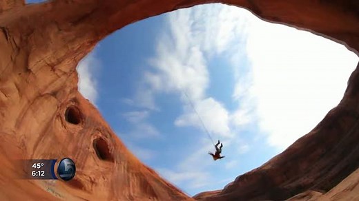 Rope swing off Corona Arch is epic hit on YouTube