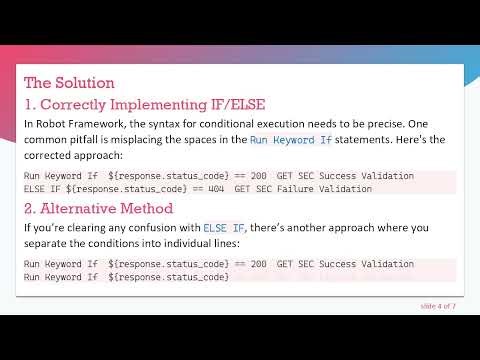 Mastering IF/ELSE in Robot Framework: A Beginner's Guide to Keyword Usage