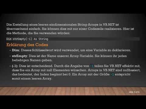 So erstellen Sie ein leeres String-Array in VB.NET