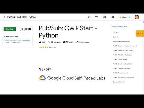 PubSub Qwik Start Python GSP094