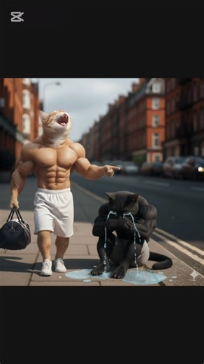 Thin cat became muscle cat and took his revenge!!! #Cat #life