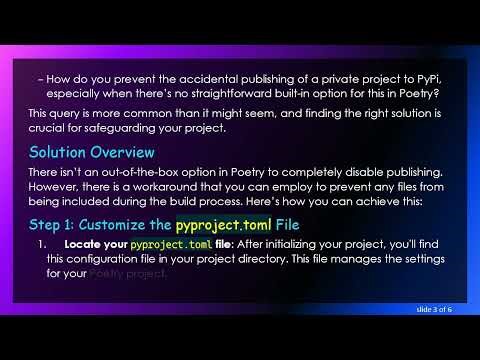 How to Prevent Accidental Publishing to PyPi with Poetry