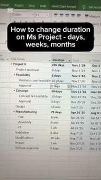 How to Change Task Duration in MS Project #msproject #projectplanning