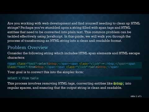 Transforming HTML to Clean Text: A JavaScript Guide for Beginners