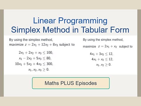 Linear Programming Simplex Method in Tabular Form [EP3]