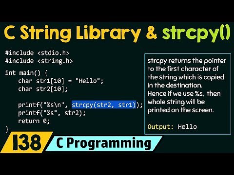 C String Library and String Copy Function - strcpy()
