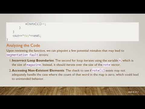 Understanding and Resolving Segmentation Fault Errors in C+ + Code
