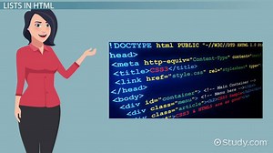 List in HTML | Definition, Ordered & Unordered