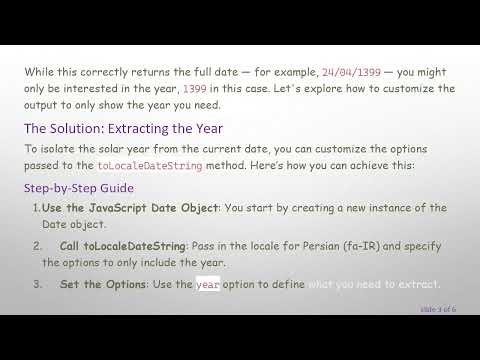 How to Retrieve the Current Solar Year in React Using JavaScript