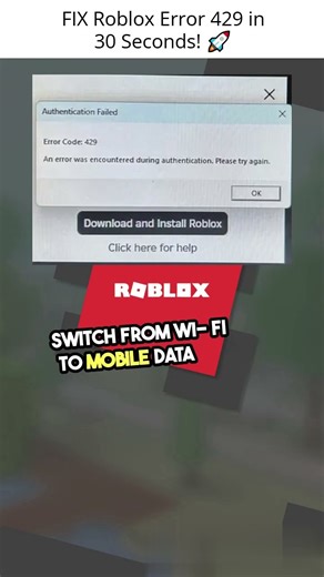 FIX Roblox Error Code 429 in 30 Seconds! 🚀 #Roblox #error429 #toomanyrequests #authenticationFailed