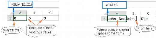 Excel TRIM function - quick way to remove extra spaces