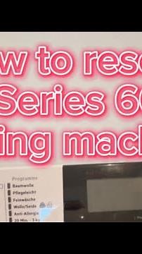 How to reset AEG Series 6000 washing machine , clear stored errors. DIY