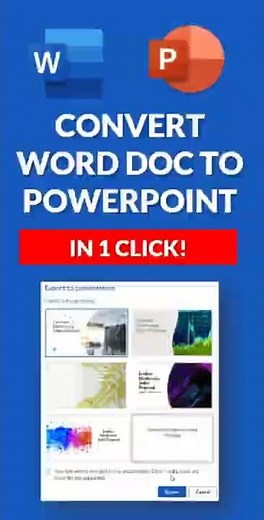 Convert Microsoft Word to Powerpoint Presentation in 1 click // NEW Word to PPT convert #shorts