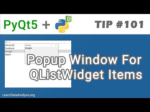 Create a popup Window for a QListWidget item in PyQt5