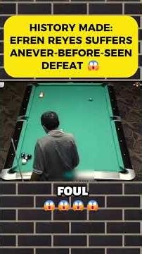 A FIRST FOR THE MAGICIAN: Efren Reyes’ Opponent Makes History #efrenreyes #billiards