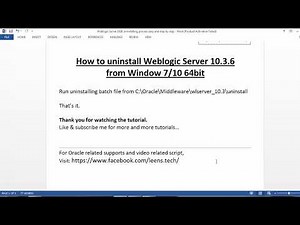 How to uninstall Oracle Weblogic Server 10.3.6
