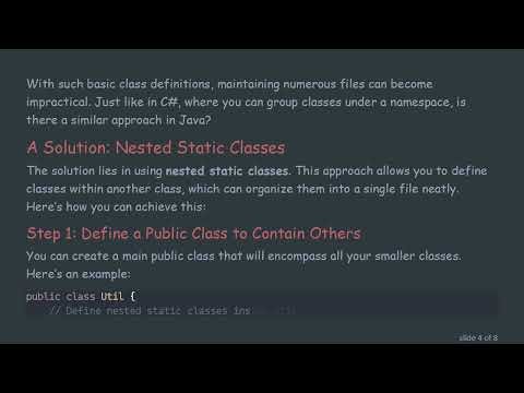 Efficiently Manage Java External Classes in a Single File Structure
