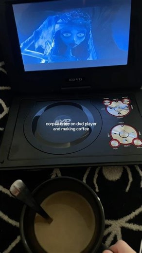 watching corpse bride and making coffee | #dvd #dvdplayer #corpsebride #coffee #dayinmylife #movie