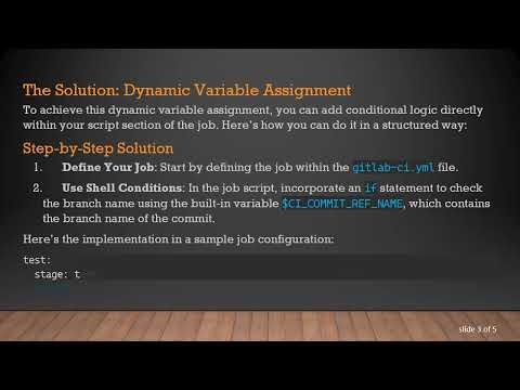 How to Dynamically Change Variables in a gitlab-ci Pipeline Based on Branch