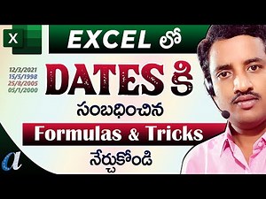 Using Dates in Ms-Excel Telugu || Date Formats, Working Days, Facing Problems & Rectify etc.. ||