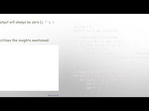 Enhancing nested loop Efficiency in Java with XOR Calculation