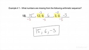How to Find Missing Numbers in Arithmetic Sequences | Math | Study.com