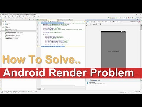 How to Solve Android Studio Render Problem or Classes Missing Problem