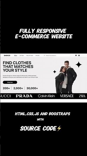 E-Commerce Website ka full responsive design (HTML, CSS, JS, Bootstrap)Source code milega