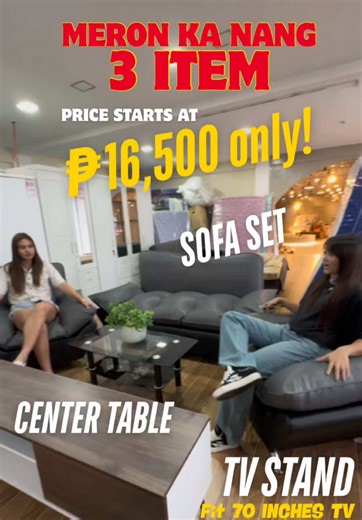 3-in-1 LIVING-ROOM SET -all price starts at ₱16,500 only!- Transform your living room with our newest and upgraded 3-in-1 Living Room Deals! Get a stylish sofa, TV stand, and center table all in one affordable package. Perfect for any home! 🏡 Check out our amazing deals: Package Listings: 🛋️Tokyo Sofa Package: Sofa, TV stand, and center table - ₱16,800 🛋️3-1-1 Angela Sofa Package: Sofa, TV stand, and center table - ₱17,500 🛋️Naruto Sofa Package: Sofa, TV stand, and center table - ₱17,000 🛋️
