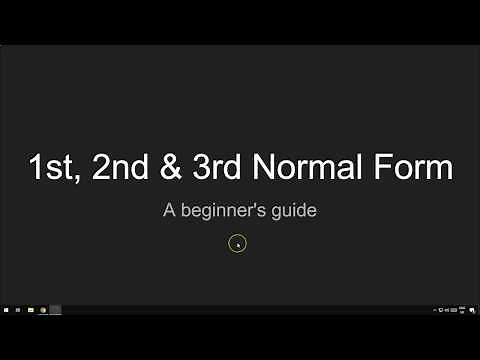 1st, 2nd and 3rd Normal Form (Database Normalisation)