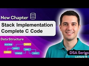 C STACK Array Implementation: Full Push, Pop, Display Code (Menu Driven)
