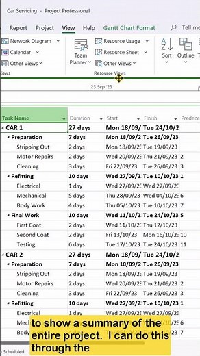 How To Display Project Summary in Microsoft Project #msproject #microsoftproject #projectmanagement