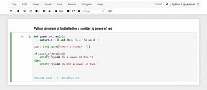 6.6K views · 105 reactions | Day 26 : Python Program to find whether a given number is power of two | Python Coding | Facebook