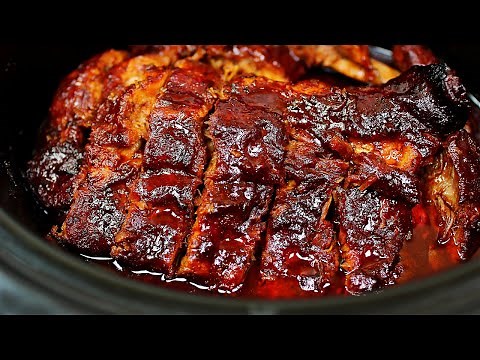 Super Easy Slow Cooker Ribs - Fall Off The Bone BBQ Ribs Recipe