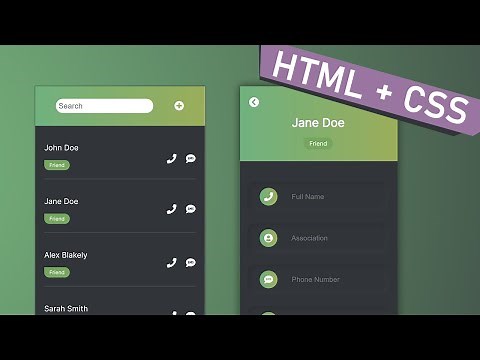 Contacts List App | HTML & CSS