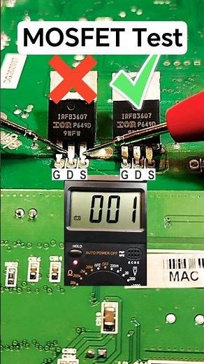 Bad MOSFET vs Good MOSFET - Quick MOSFET Test with JUST a Multimeter #shorts #electronics #testing