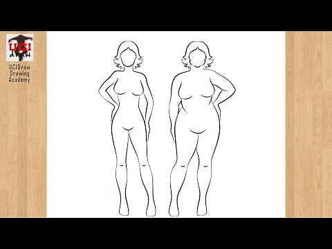 How to Draw a Female Body Drawing | Easy Woman's Figure Sketch | Girl Body Outline Step by Step