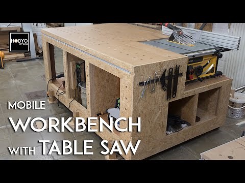 DIY Mobile Workbench with Table Saw