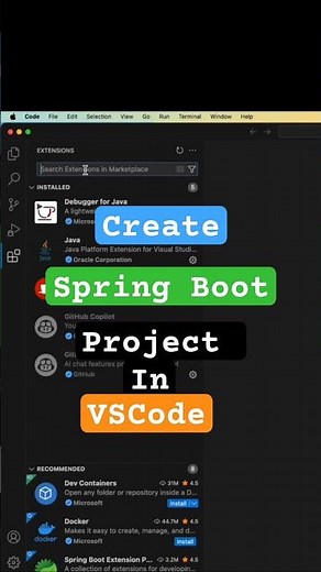 Create a Spring Boot Project in VSCode #springboot #vscode #javaprogramming