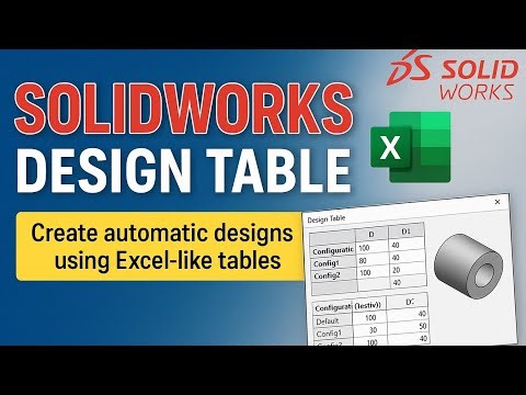 SolidWorks Design Table Tutorial #solidworks #solidcam #desing