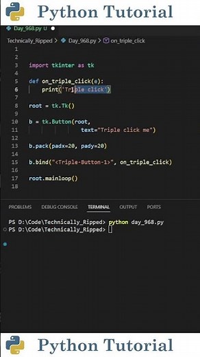 How To Triple Click Buttons in Tkinter | Python Tutorial